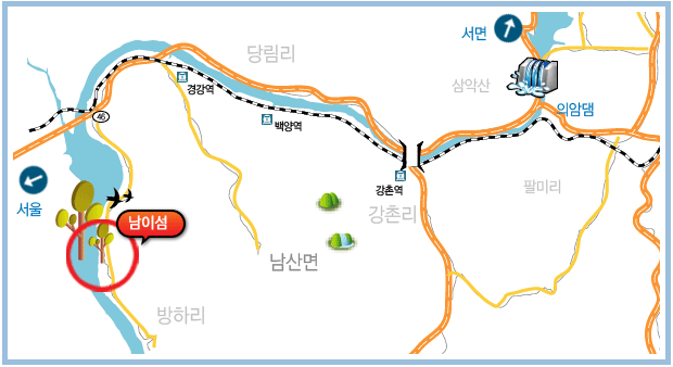 http://blog.daum.net/_blog/BlogTypeView.do?blogid=09Xda&articleno=11046428&categoryId=21937®dt=20070304231453 남이섬 가는길
